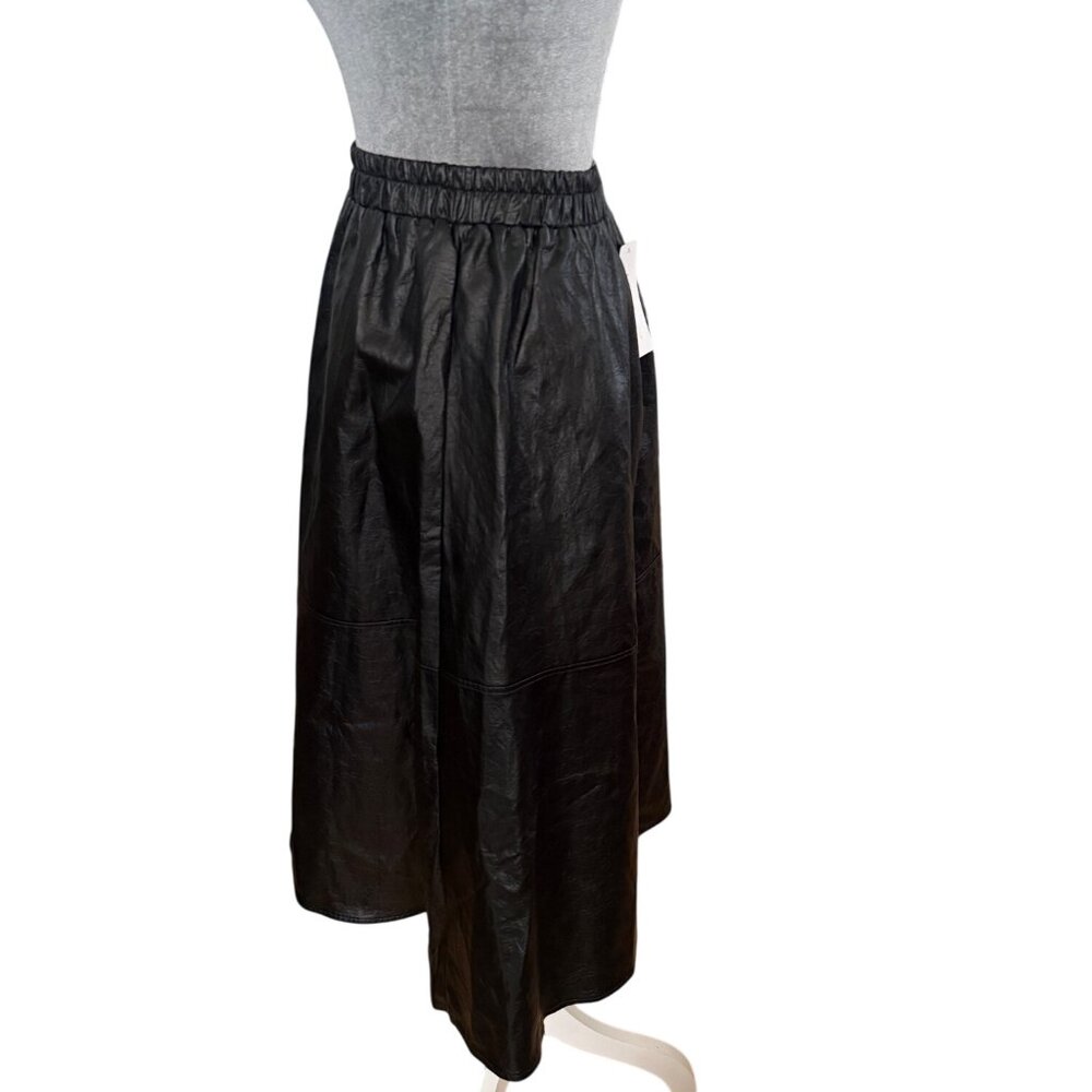 Ki Laphee Black Mid-Length Elastic Waist Skirt S NWT - Picture 3 of 5
